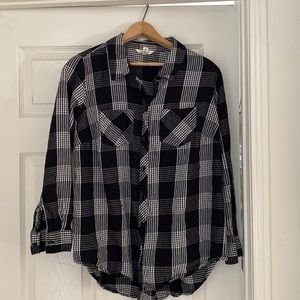 Black & White Terra & Sky Women’s Flannel Shirt